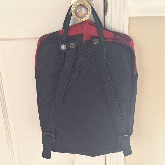 NWT Fjallraven Kanken Backpack Red Black Plaid Re-Wool Unisex main image 2
